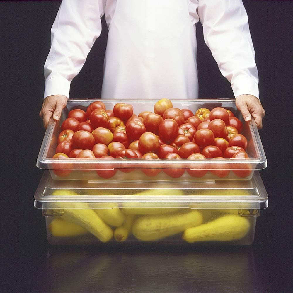 Rubbermaid Commercial Products Polycarbonate Food Storage Box/Tote, 2 Gallon, Clear, for Restaurant/Kitchen/Cafeteria