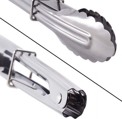 HINMAY Stainless Steel Serving Tongs Metal Cooking Tongs (9-Inch 3 Pieces)