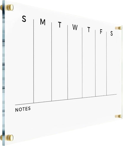 WEEKLY Wall Board Acrylic Calendar - Personalized Planner 2026, Personalized Dry Erase Board, Horizontal Wall Monthly and Weekly Calendar, New Home Gift, Housewarming Gift, Goals, To Do