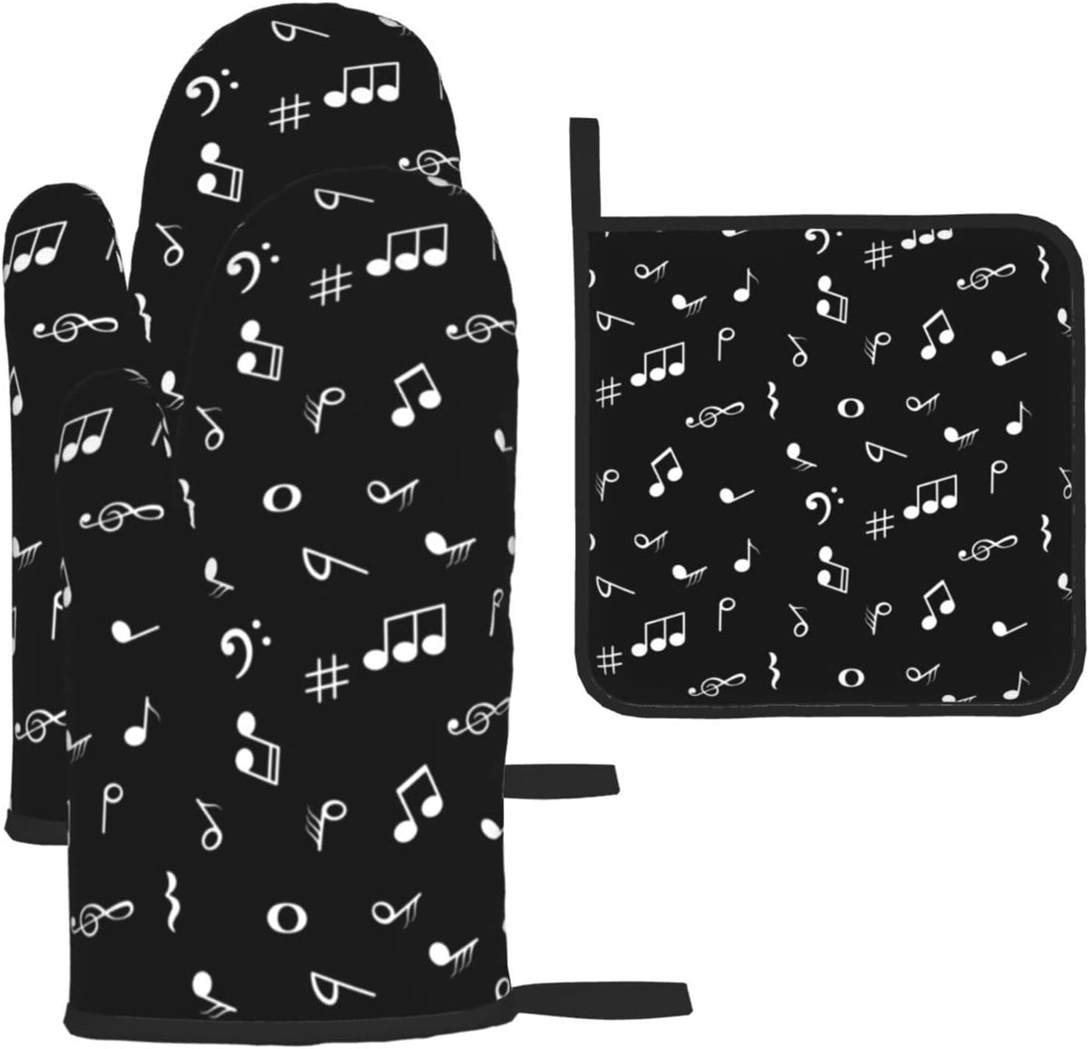 Boho Floral Oven Mitts and Pot Holders Sets of 3, Cute Baker Stuff