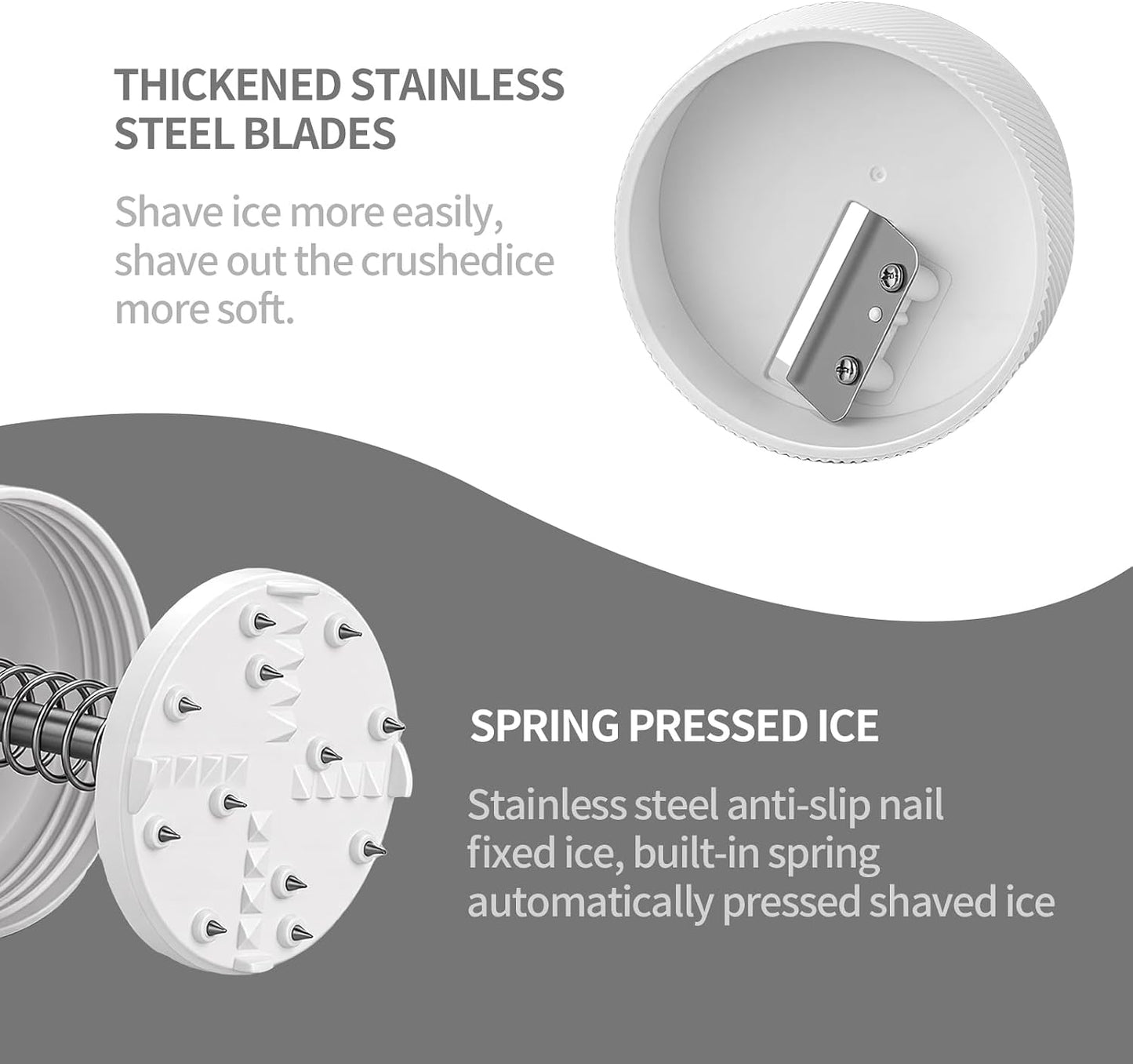Mini Shaved Ice Machine Snow Cone Machine - Portable Handheld Small Crusher with Free Cube Trays