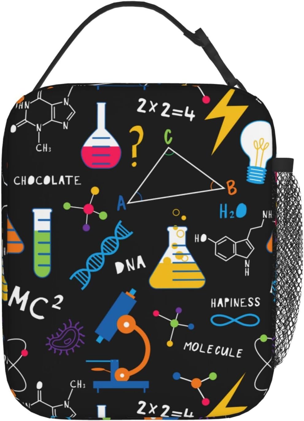 Black Cat Reusable Lunch Box Food Bag Insulated Lunch Bag for Teenage Boys Girls School Beach