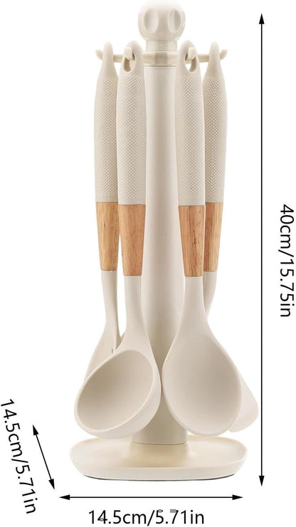 Cooking Utensils Set, With Holder, 1set, Silicone Kitchen Utensils Set, Silicone Spatulas, Food Grade Non Stick Coating Design, For Home Restaurant Camping