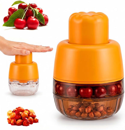7-in-1 Cherry & Olive Pitter Tool, 2026 New Hand Push Cherry Pitter Tool Pit Remover, Multiple Cherry Pitter Corer with 7 Holes Portable Fruit Seed Remover for Fresh Cherry Dishes (Transparent Red)