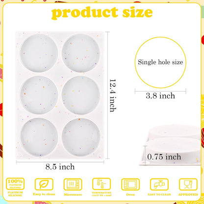 HUAKENER 2 Pcs Mini Fluted Cake Pan, 6-Cavity Fluted Cake Mold, Non-stick Silicone Baking Mold for Cupcakes, Donuts, Cornbread, Brownies, Jellies