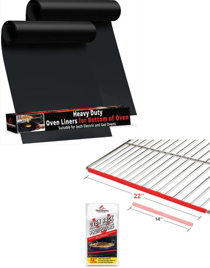 2 Pack Oven Liner and 2 pack Red Oven Rack Protectors 22 Inches
