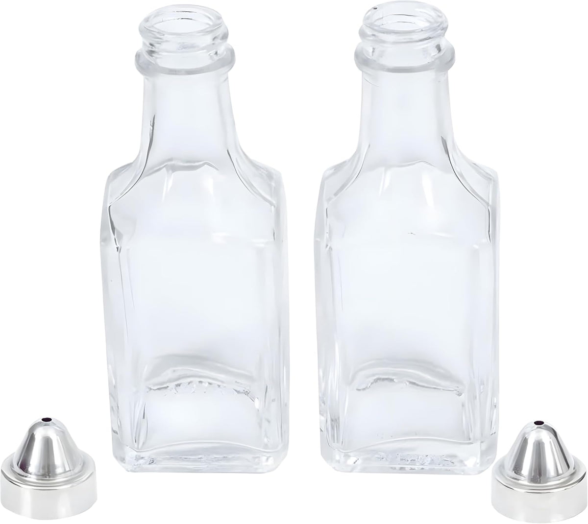 Bexter 2 Pack Oil and Vinegar Cruet Set, 5 oz Glass Oil and Vinegar Dispenser Bottles, Salad Dressing Cruets with Pour Spouts, Refillable Glass Cruet for Kitchen, Dining Table and Condiments