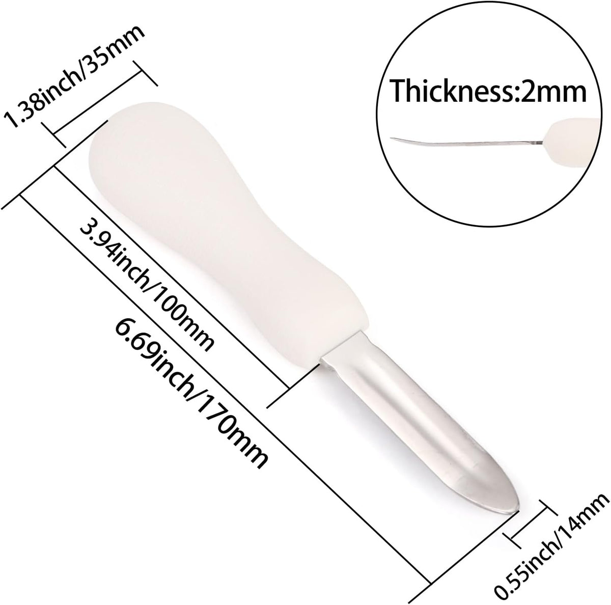 Fasmov 10 Pack Oyster Shucking Knife, Stainless Steel Oyster Knife Oyster Shucker Clam Knife, Oyster Knives Suitable for All Kinds of Shells and Oysters Shucking(White+ Black)