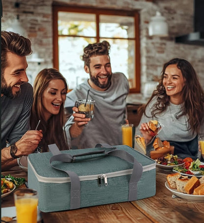 Bodaon Insulated Casserole Carrier Bag, Fits 9x13 and 11x15 Inch Baking Dish with Lid, Casserole Carriers for Hot or Cold Food for Transport, Thermal Lasagna Potluck Warmer Travel Tote, Black