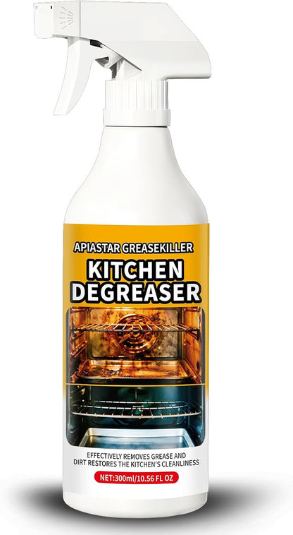 Apiastar Greasekiller Spray, 300ml Apiastar Grease Killer for Grill, Greasekiller Spray Grill Cleaner, Heavy Duty Degreaser, Multi-Use for Grills, Oven, Air Fryer, Home & Commercial Kitchen (2PCS)