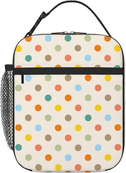 70s Retro Mushroom Floral Insulated Lunch Bag Reusable Cooler Lunch Box Portable Leakproof Thermal Container Tote Bags for Girls Boys School Travel