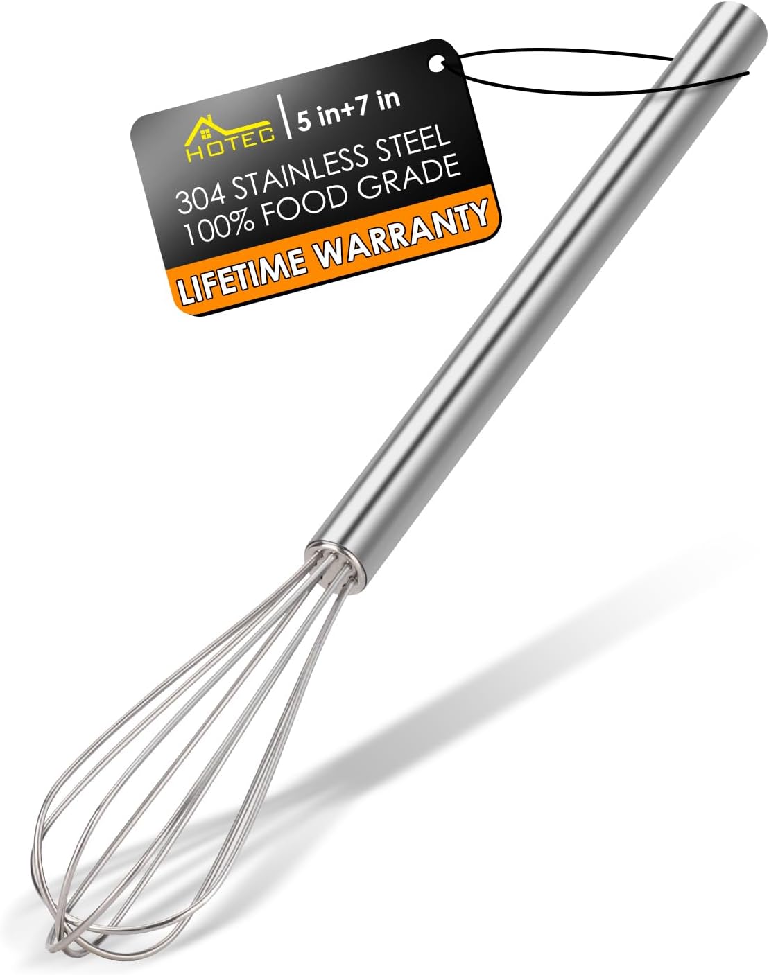 HOTEC Stainless Steel Whisk Set of 4, Food Grade Balloon Whisk Egg Beater, Thicken Wire Mixing Whisk for Baking, Cooking, Whisking Cream, Sauce, Pancake Batter