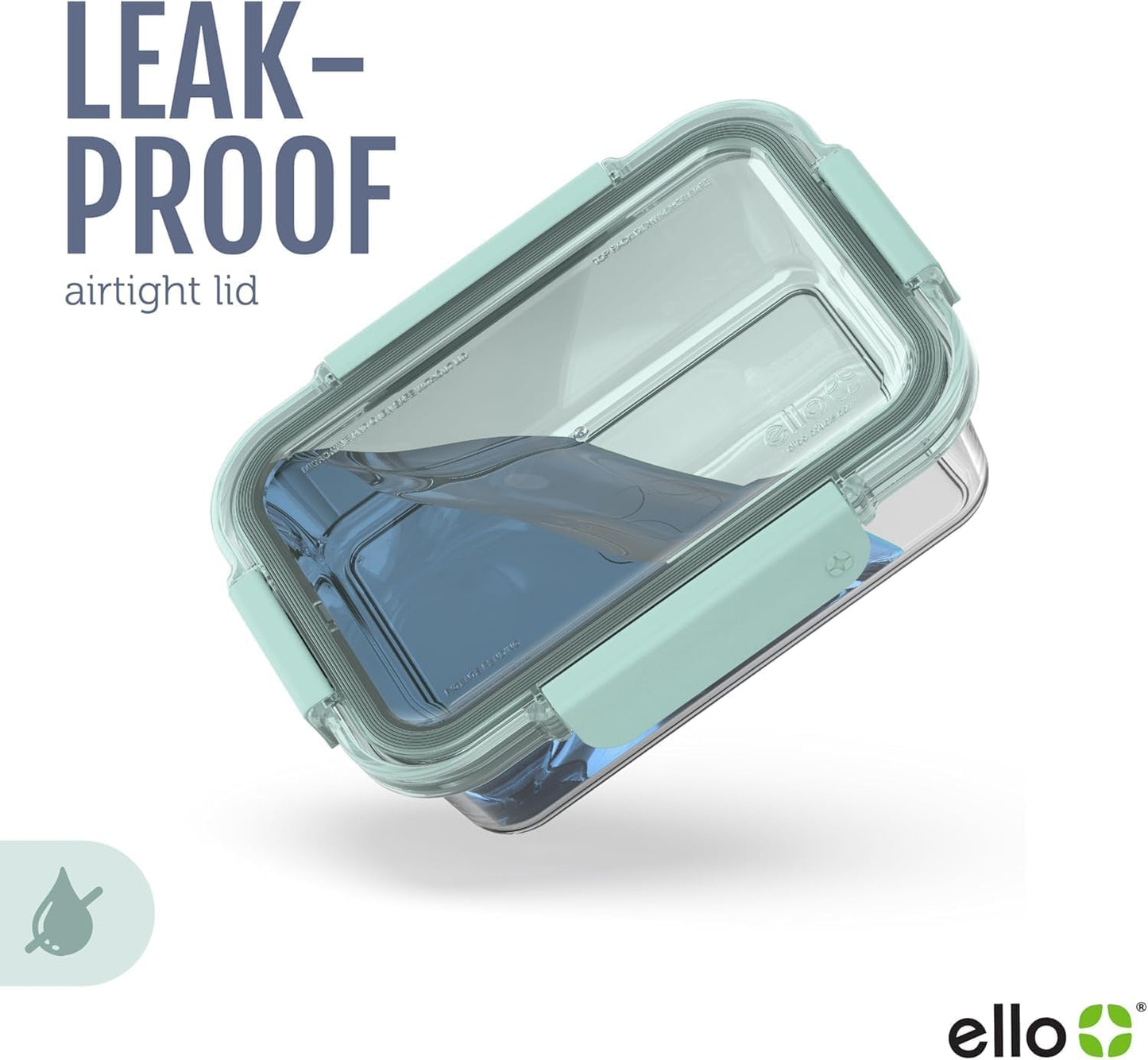 Ello Color Lock Glass Meal Prep Sets Leak-Proof Glass Food Storage Containers with Airtight BPA-Free Plastic Lids, Dishwasher, Microwave, and Freezer Safe