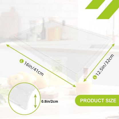 Acrylic Cutting Board with Counter Lip, Clear Cutting Boards for Countertop Protector, Cutting Board for Kitchen Counter, Non-Slip Dough Mat, Kitchen Decor Gadgets House Warming Gifts(24"x18")
