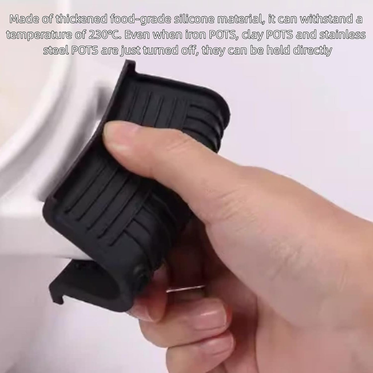 8 Pcs Silicone Pot Handle Covers Set, Heat Resistant Cast Iron Handle Sleeves - Non Slip Pan Handle Holder for Frying Pan, Pots, Kitchen Cookware (Black)
