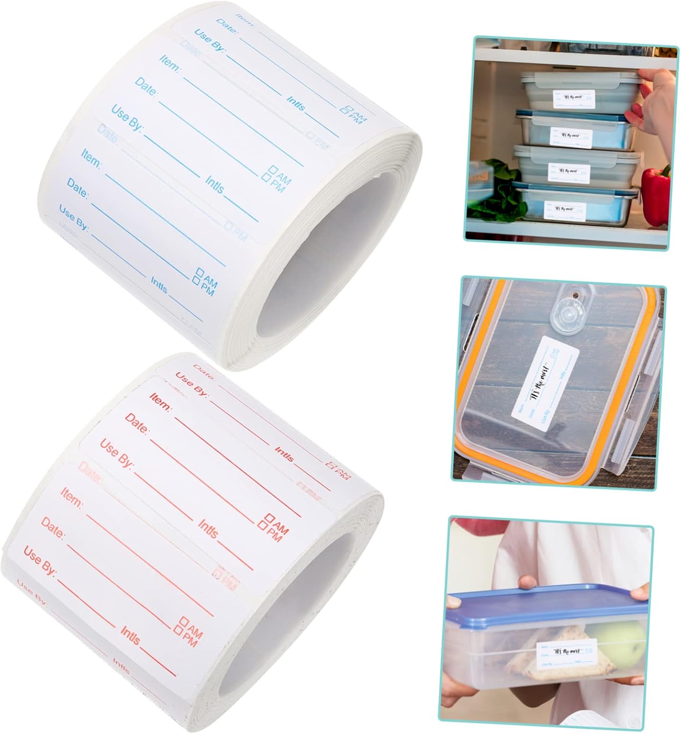 OSALADI 2pcs Removable Food Storage Labels Waterproof Date Stickers for Kitchen Containers Date Stickers for Freezer and Refrigerator