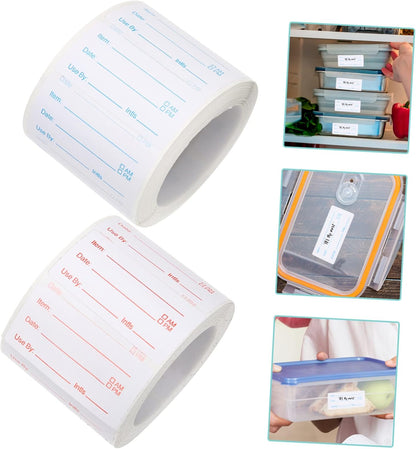 OSALADI 2pcs Removable Food Storage Labels Waterproof Date Stickers for Kitchen Containers Date Stickers for Freezer and Refrigerator