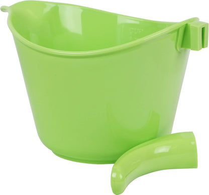 Batter Bowl With Pour Spout, Non-Slip Base,Space Saving Detachable Handle with Lid, 2 QT Heavy Duty BPA-Free Microwave & Dishwasher Safe (Fresh Lemons)