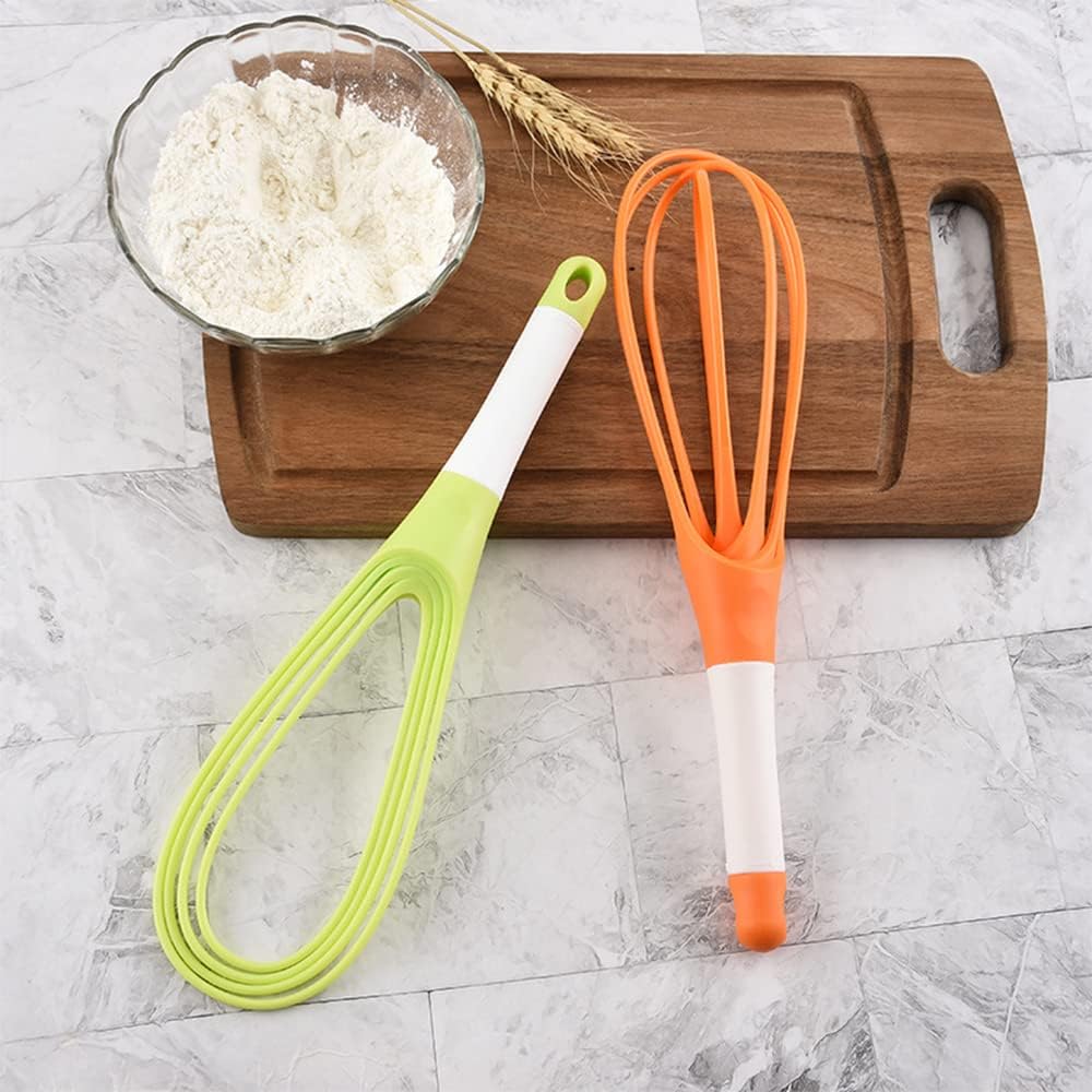 Kitchen Twist Whisk, 29CM Plastic Flat Balloon Whisk Thick Wire Egg Frother Beater Non Stick Cookware For Cooking Blending Whisking Stirring, Purple