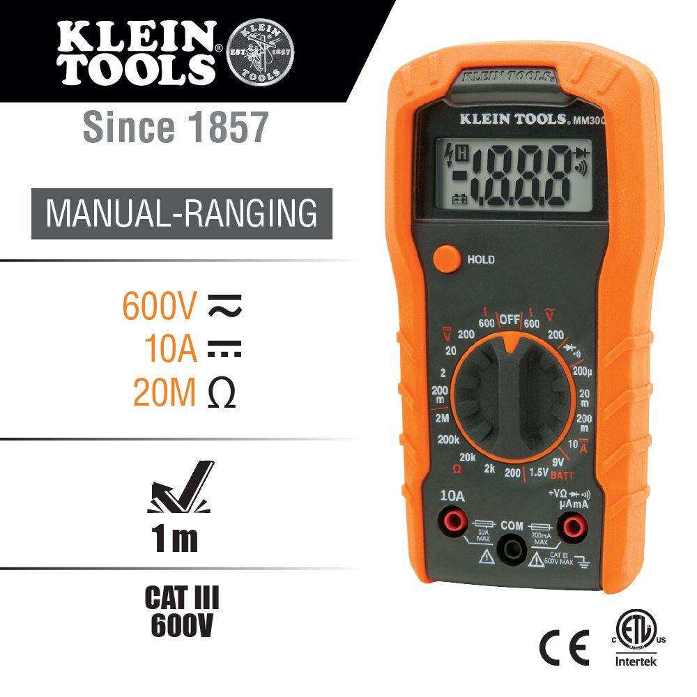 Klein Tools IR1 Infrared Thermometer with Targeting Laser, Auto-Hold, More