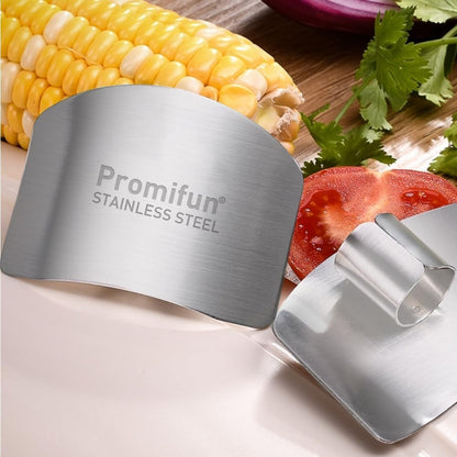Promifun Finger Guards for Cutting, 8 Pcs Stainless Steel Finger Protector for Cutting Food, Knife Guard, Chopping Protector for Dicing and Slicing in Kitchens