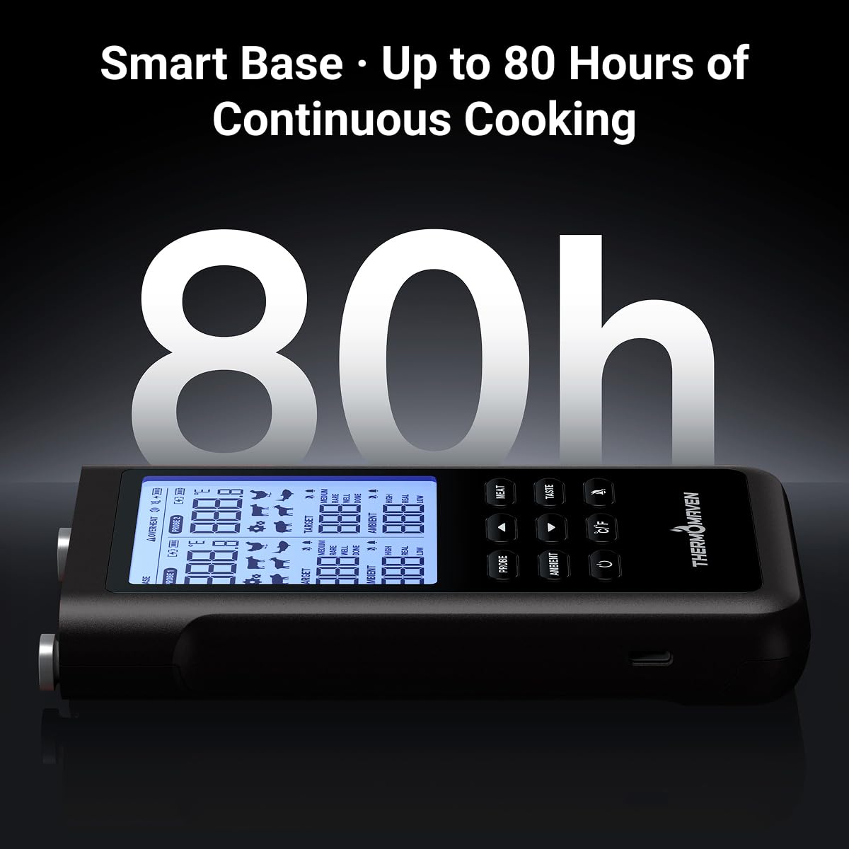 ThermoMaven 3000FT Wireless Meat Thermometer, No App Needed, 2 Probes