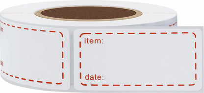 Hybsk 500pcs Freezer Labels Removable Storage Stickers 1x2 Inch Waterproof Oil-Resistant Refrigerator Kitchen Labels (Red)