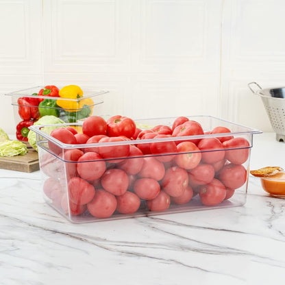 Restaurantware-2.5 Inch Deep Food Pans, 1 1/6 Size Commercial Food Storage Container - Freezable, Break-Resistant, Clear Plastic Cold Pans, Dishwashable, For Kitchens, Restaurants, Or Cafeterias