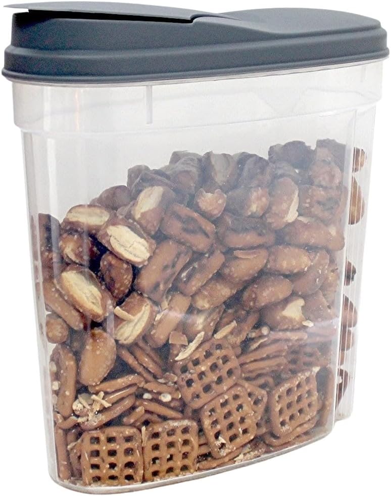 2-Pack Medium Airtight Lock & Pour Food Storage Containers – 5 Cups (60.87 oz) BPA-Free Dispensers for Snacks, Cereal, Candy, Sugar, Dog Treats & Dry Ingredients – Easy Grip & Flip-Top Lid