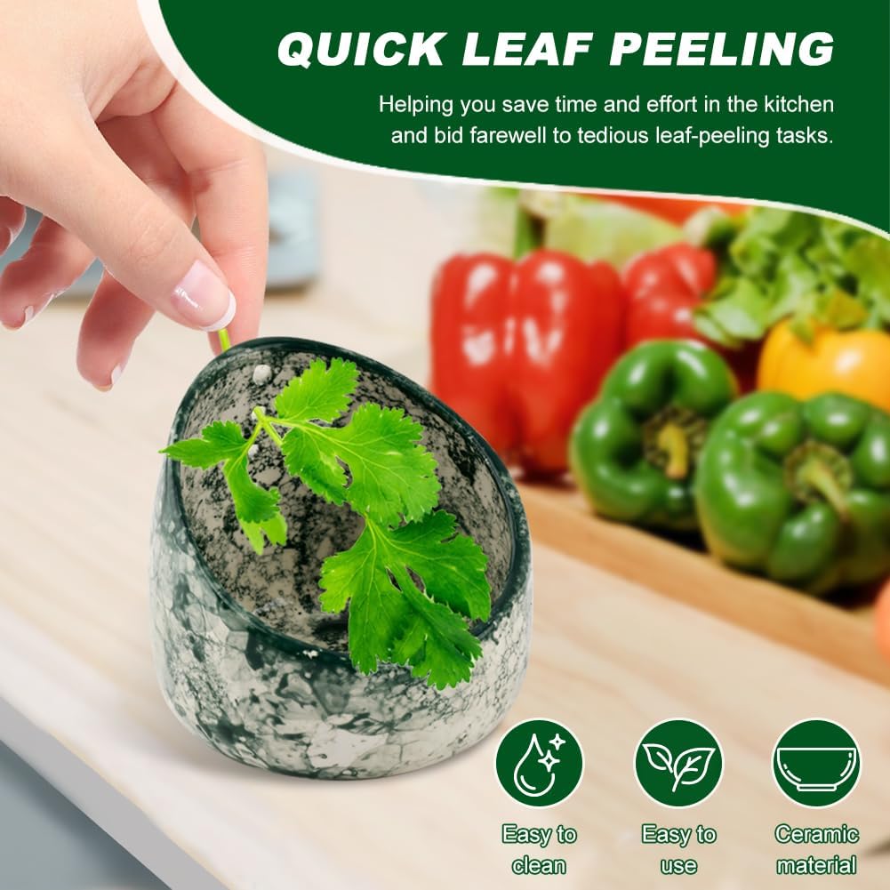 Ceramic Herb Stripper – w/Round Holes for Kale/Cilantro/Thyme/Parsley