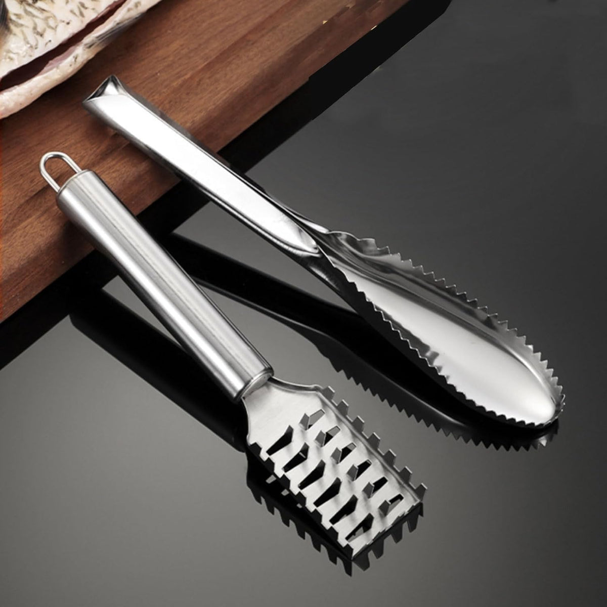 2Pcs Fish Scaler Fish Scale Remover Stainless Steel Portable Quick Skinner
