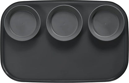 madesmart dipware 3 Bowl Serving Tray, Stackable & Removable Dip Bowls for Charcuterie, Guacomole, Snacks, Veggies, Premium Dishwasher & Microwave Safe, Multipurpose Plate & Bowl, Olive