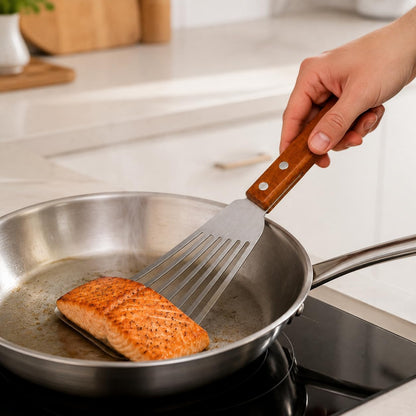 Maine Man Silicone Fish Spatula, Non-Stick Angled Turner, For Delicate Foods, Draining Liquids, And Everyday Cooking
