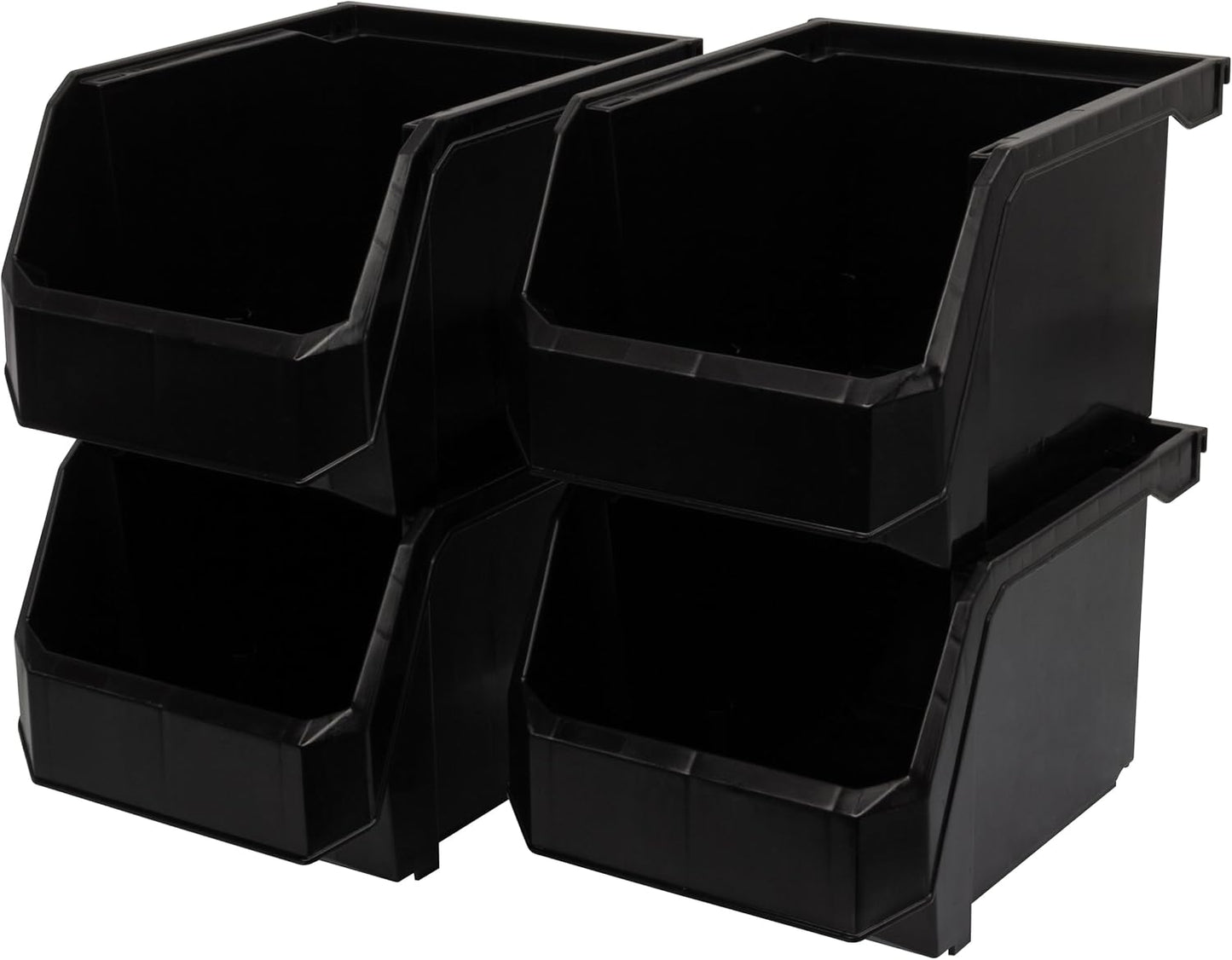 ReadySpace Medium Plastic Storage Bins, Stackable Organizer Containers for Closet Pantry Shelf Garage and Office Organization, Clear, 8 Pack