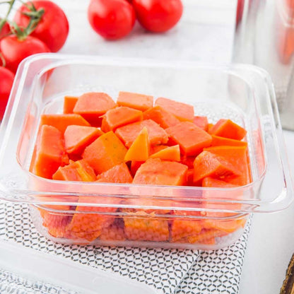 Restaurantware-2.5 Inch Deep Food Pans, 1 1/6 Size Commercial Food Storage Container - Freezable, Break-Resistant, Clear Plastic Cold Pans, Dishwashable, For Kitchens, Restaurants, Or Cafeterias
