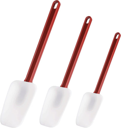 3 PCS Commercial Grade Heat Resistant Silicone Spatulas, 9.5-Inch Rubber Spatulas for Baking, Nonstick & BPA-Free