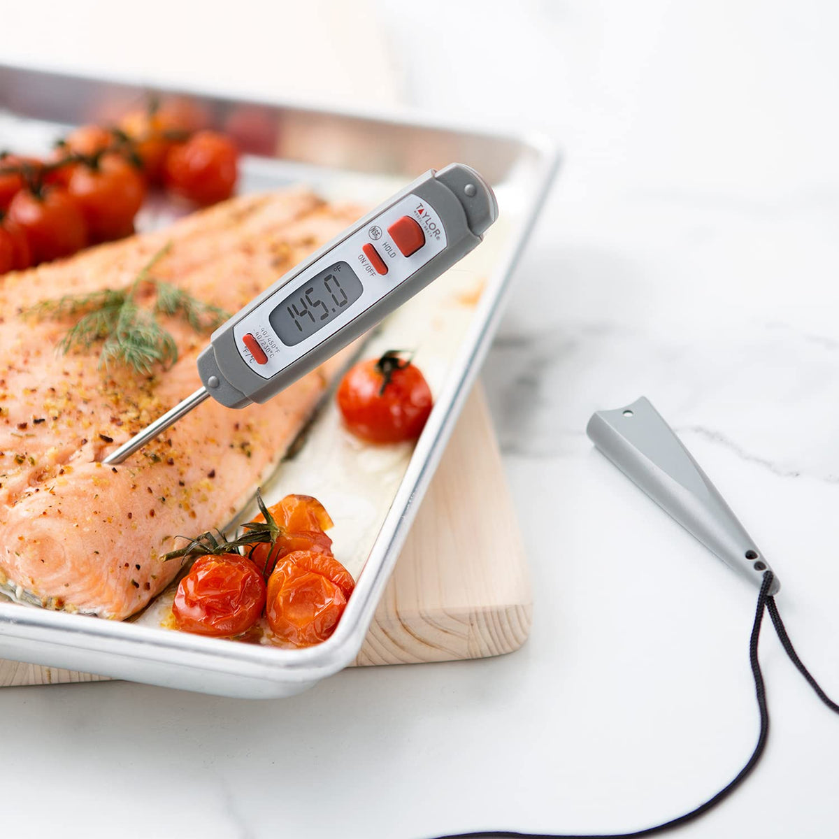 Taylor Digital Instant Read Waterproof Meat Thermometer with Backlight
