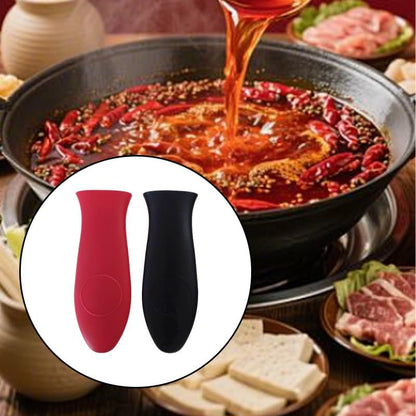 4-Pack Silicone Hot Handle Holders, Heat Resistant Pot Handle Covers & Grips with Non-Slip Design for Cast Iron, Metal, Fry Pan Cookware