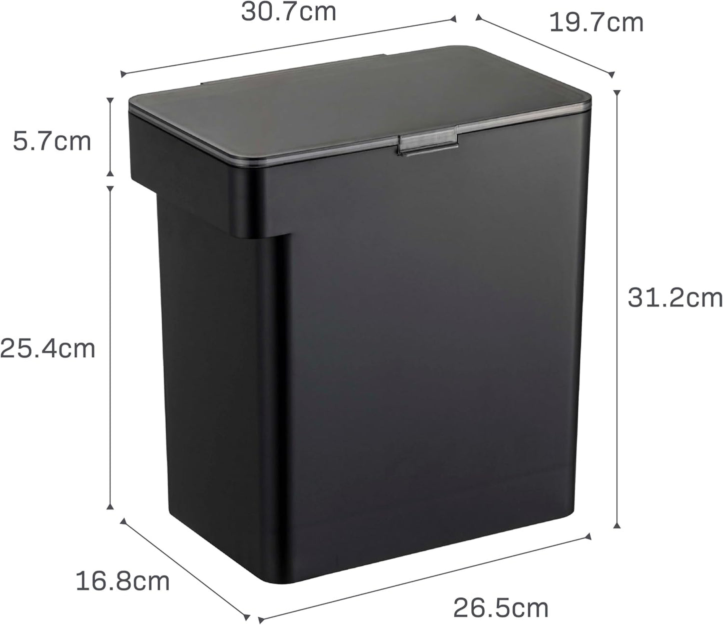 YAMAZAKI Home Tower Airtight Pet Food Storage Container - Cat And Dog Food Holder Bin With Transparent Lid And Handle - Extra Large - Polypropylene - 6.6 Gallons, 25 Liters
