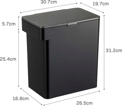 YAMAZAKI Home Tower Airtight Pet Food Storage Container - Cat And Dog Food Holder Bin With Transparent Lid And Handle - Extra Large - Polypropylene - 6.6 Gallons, 25 Liters