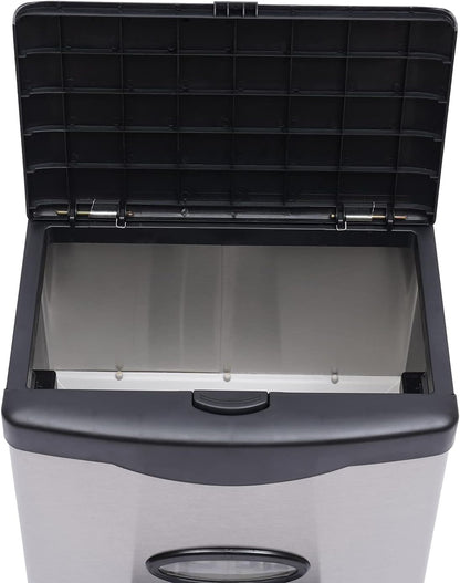 Auto Rice Dispenser Container, Stainless Steel Rice Dispenser, 15kg/33lb Large Capacity Automatic Rice Storage Container Kitchen Rice Dispenser Countertop, Silver