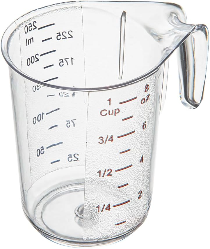 Restaurantware Clear Plastic Pt (Cups) Measuring Cup, 5.3 x 3.8 x 5 In