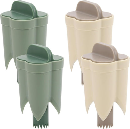4 PCS Pepper Corer, Upgrade 2 in 1 Pepper Seed Corer Remover Tool Bell Pepper Cutter, Beige Green