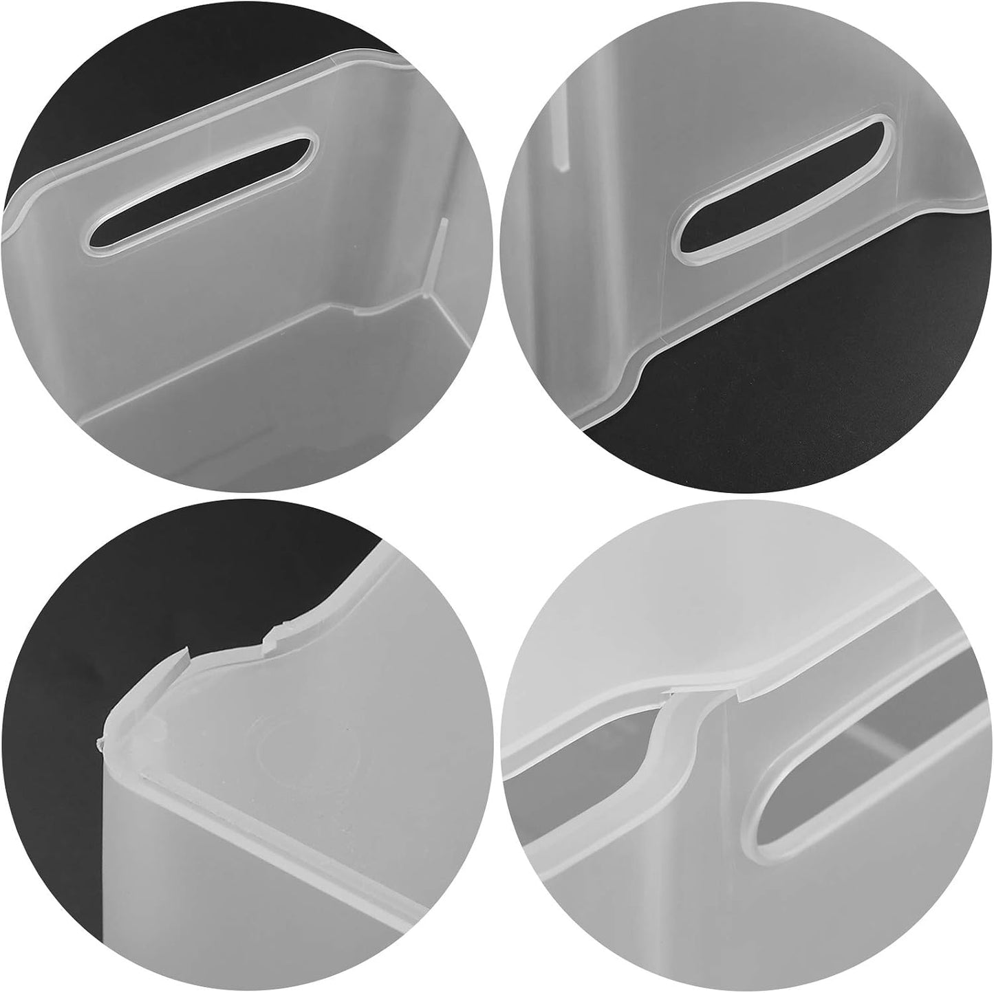 Tyminin Plastic Stackable Fridge Storage Basket Freezer Bin Organiser, Matte Transparent, 4 Packs