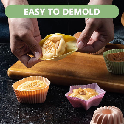 5Pcs Silicone Baking Cups Muffin Liners, Reusable Baking Cups Pastry Muffin Molds, 42343224