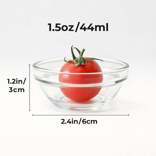 1.5 oz Mini Pinch Bowls, Little Condiment Dishes for Meal Prepping, Dipping Sauces, or Small Servings, Dishwasher and Microwave Safe