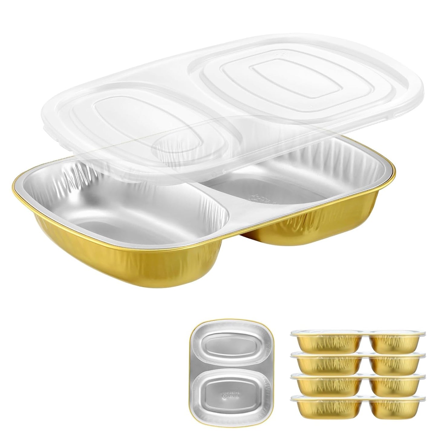 Oval Aluminum Foil Takeout Containers with Lids (5 Pack) – 2X Thicker Heavy Duty Black Food To-Go Trays for Restaurants, Delivery, Meal Prep & Food Service, 25oz