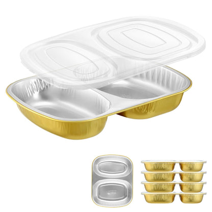 Oval Aluminum Foil Takeout Containers with Lids (5 Pack) – 2X Thicker Heavy Duty Black Food To-Go Trays for Restaurants, Delivery, Meal Prep & Food Service, 25oz