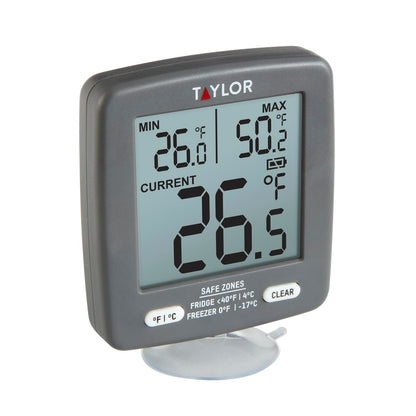 Taylor Digital Refrigerator Freezer Thermometer with Min/Max LCD Display