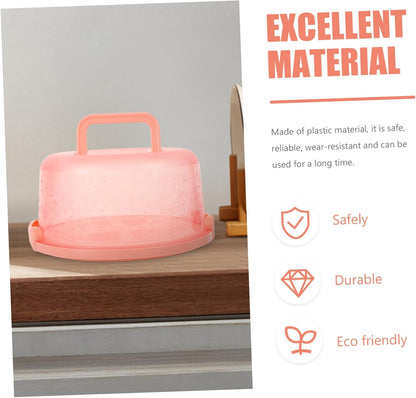 Portable Cake Carrier 9.84 Inch Transparent Plastic Cake Box with Handle and Lid for Household Baking Storage and Outdoor Transport